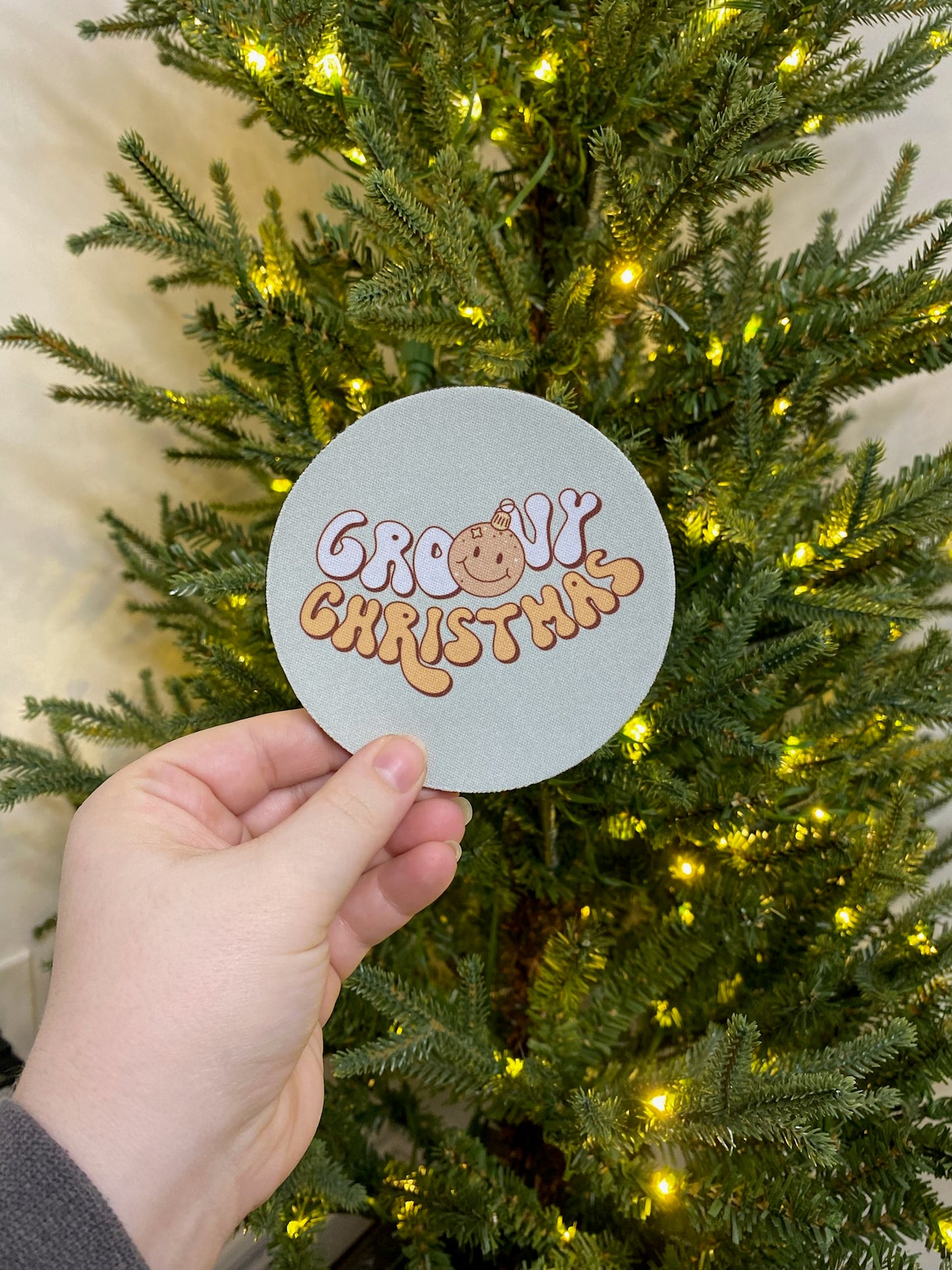 Groovy Christmas Ornament Coaster