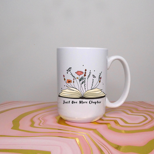 Just One More Chapter Flowers Mug