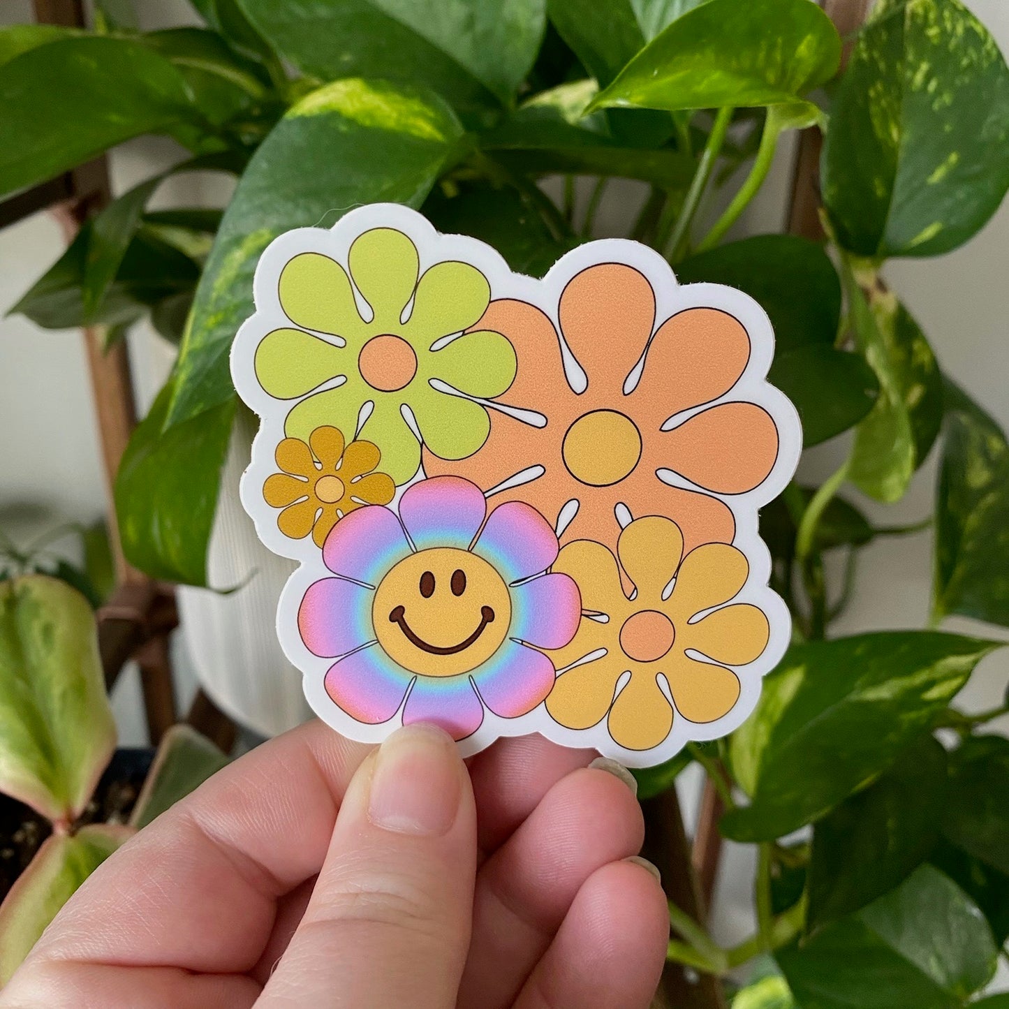 Tie Dye Flower Sticker