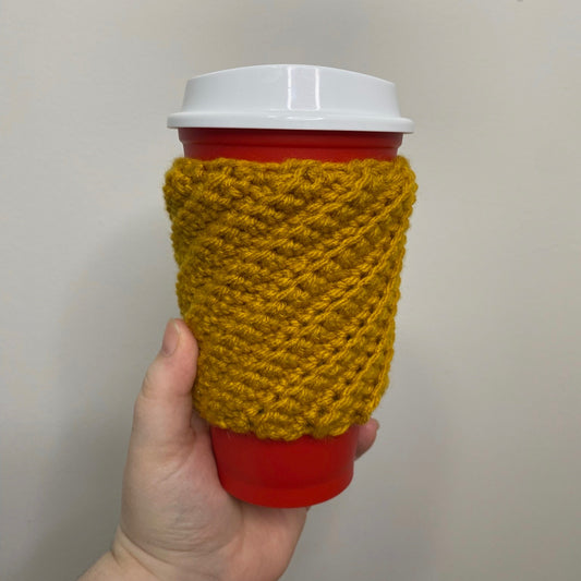 Yellow Crocheted Cup Cozy